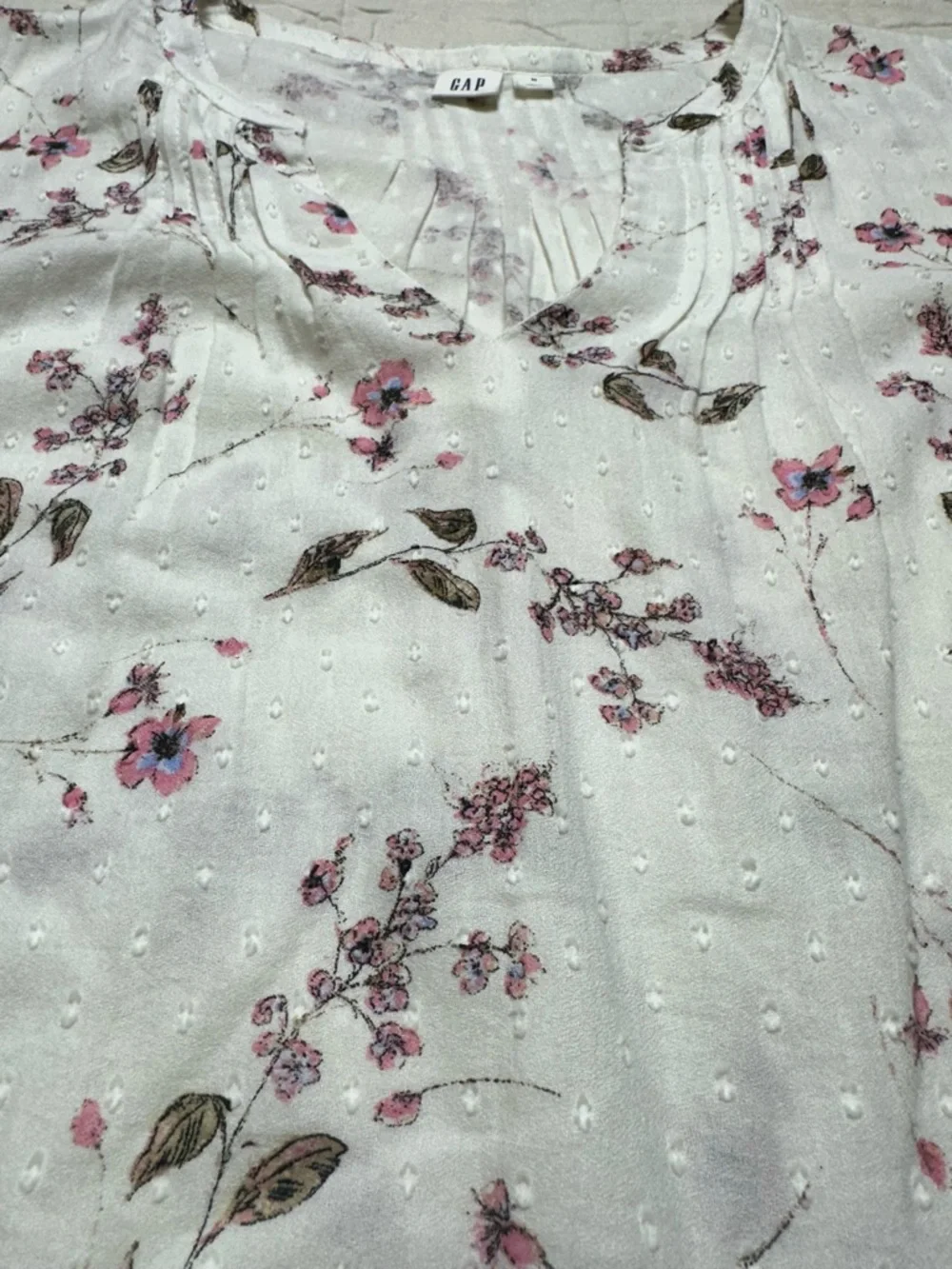 GAP Floral Cotton Peplum Top M Cottagecore Romantic Boho Prairie Blouse